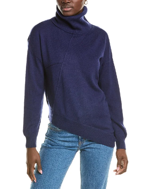 Women's Wardrobe Apparel Brodie Cashmere Wool & Cashmere-Blend Asymmetrical Mock Neck Jumper