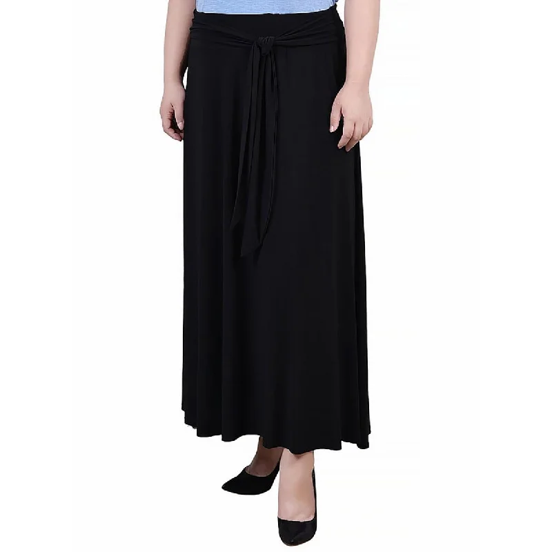 Vintage-Inspired Women's Apparel Plus Womens Tie Waist Elastic Maxi Skirt