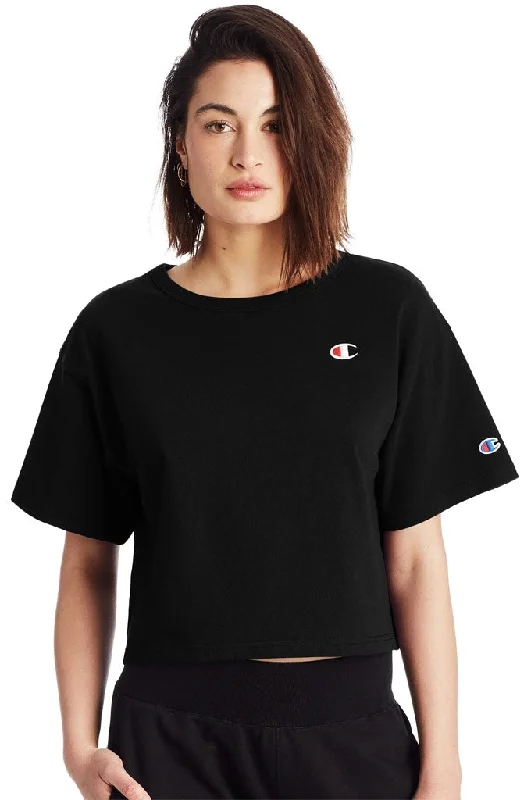 Women's Wedding Apparel Champion Heritage Cropped Women's Tee, C Logo