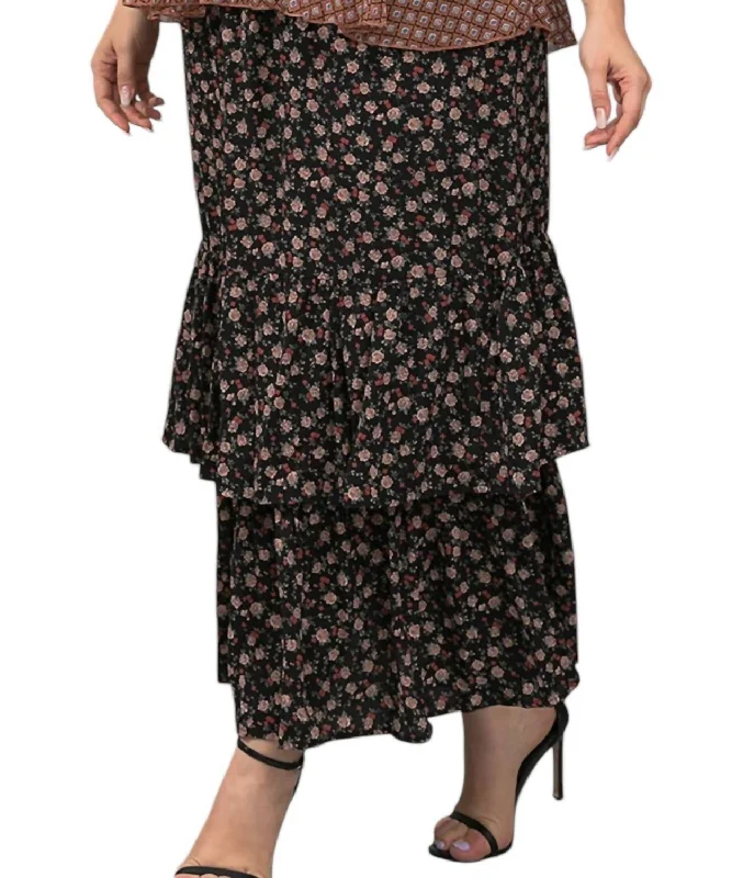 Women's Trendy Clothes Ditsy Floral Maxi Skirt In Brown