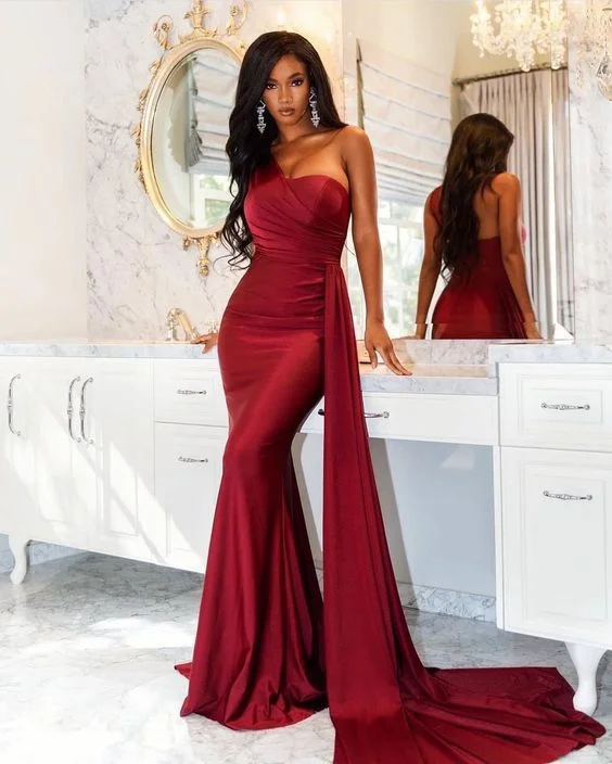 Women's Work Outfit For The Office FashionSierra - Red Prom Dresses For Women Off Shoulder Solid Evening Party Dresses