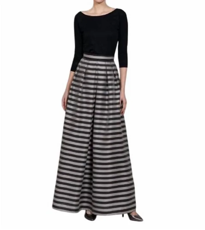 Stylish Clothes For Women Full Length Skirt In Black Taupe