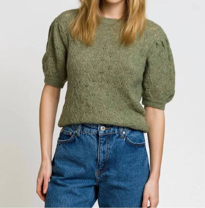 Women's Holiday Attire Ledika Short-Sleeve Sweater In Sage