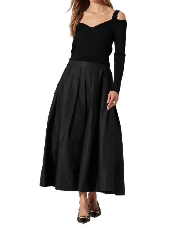 Women's Clothes And Garments Catarina Midi Skirt In Black