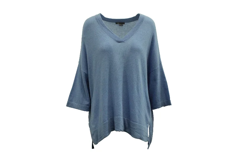 Women's Formal Event Clothing Vince Oversized Sweater in Light Blue Cashmere