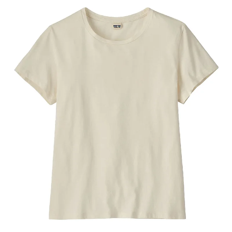 Women's Travel Apparel Patagonia Womens Regenerative Organic Certified Cotton Tee Undyed Natural