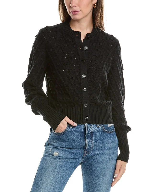 Women's Date Night Outfit Forte Cashmere Bobble Cardigan