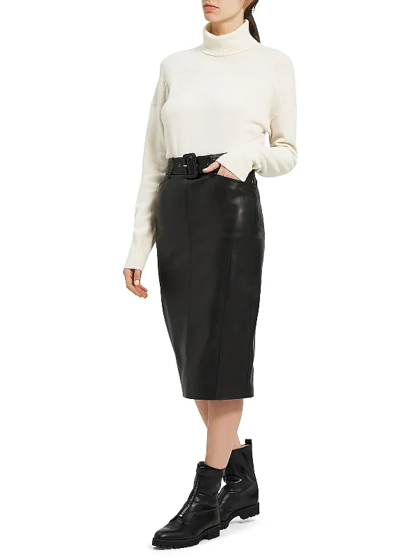 Women's Casual Outfit Bedford Womens Faux Leather Midi Pencil Skirt