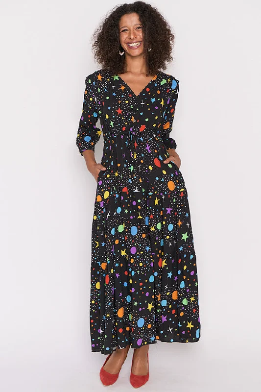 Women's Vacation Outfit Set Adeline Galaxy Maxi Dress