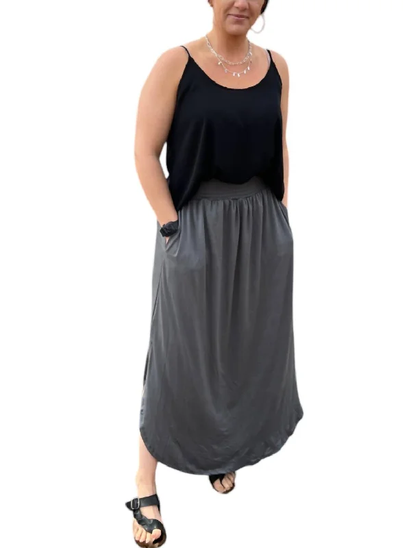 Women's Office Clothing Maxi Skirt In Charcoal