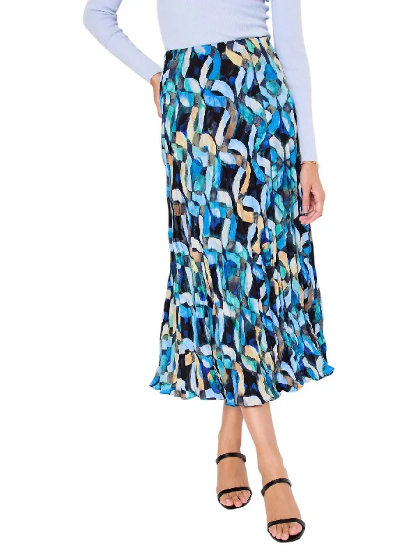 Women's Clothes For Work Events Wave Links Skirt In Blue Multi