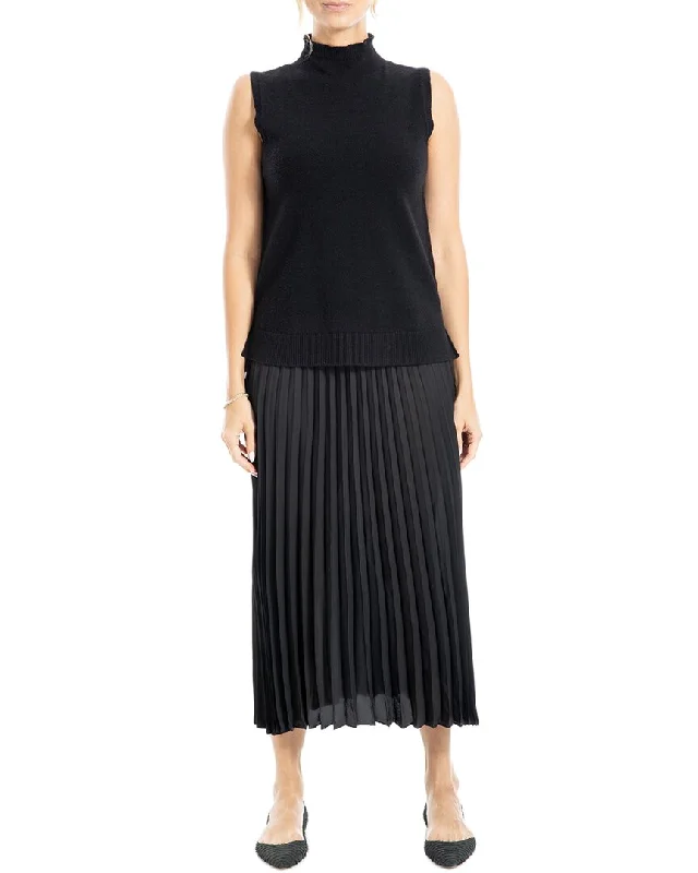 Comfortable Lounge Clothing Max Studio 2pc Top & Pleated Midi Skirt