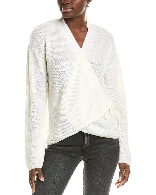 Women's Casual Apparel Brodie Cashmere Wool & Cashmere-Blend Ribbed Wrap Cardigan