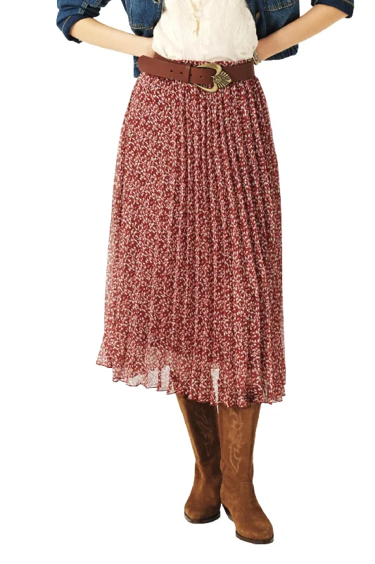 Affordable Luxury Women's Garments Kamy Midi Skirt In Burgundy