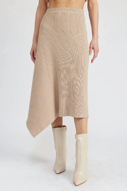 Women's Clothing For Travel Elaine Ribbed Maxi Skirt In Taupe