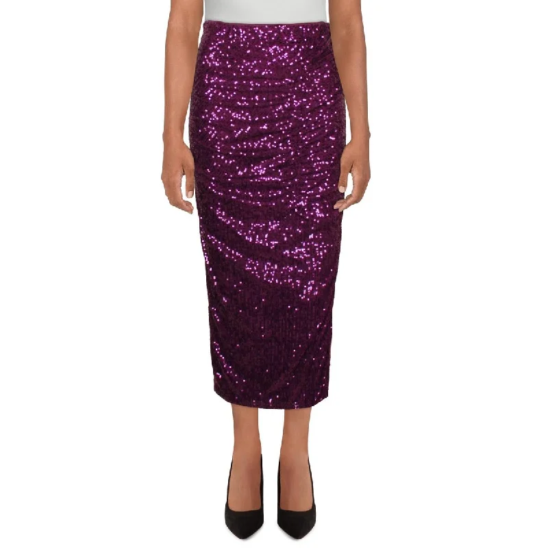 Stylish Women's Attire Womens Squined Ruffled Pencil Skirt