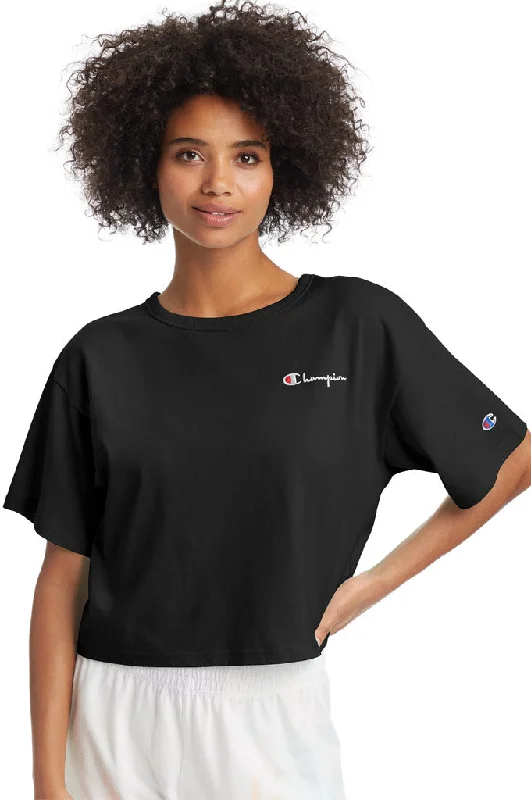 Classic Women's Apparel Champion Heritage Cropped Women's Tee, Embroidered Logo