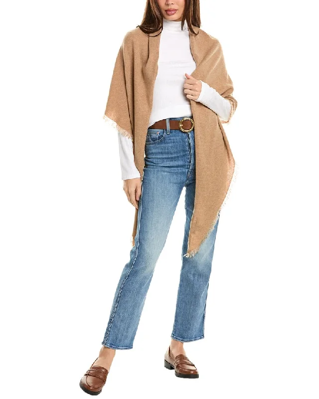 Women's Stylish Outdoor Outfit Forte Cashmere Fringe Cashmere Triangle Wrap