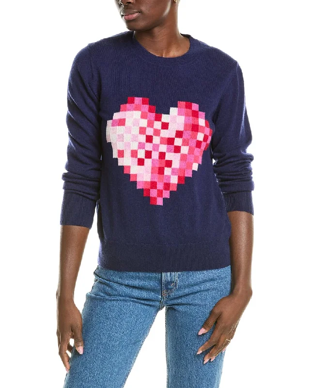 Women's Clothing For Everyday Wear Brodie Cashmere Wool & Cashmere-Blend Pixel Heart Jumper