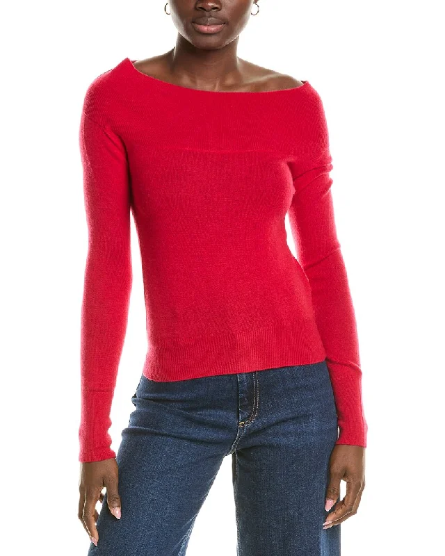 Women's Elegant Apparel Brodie Cashmere Wool & Cashmere-Blend Off The Shoulder Jumper