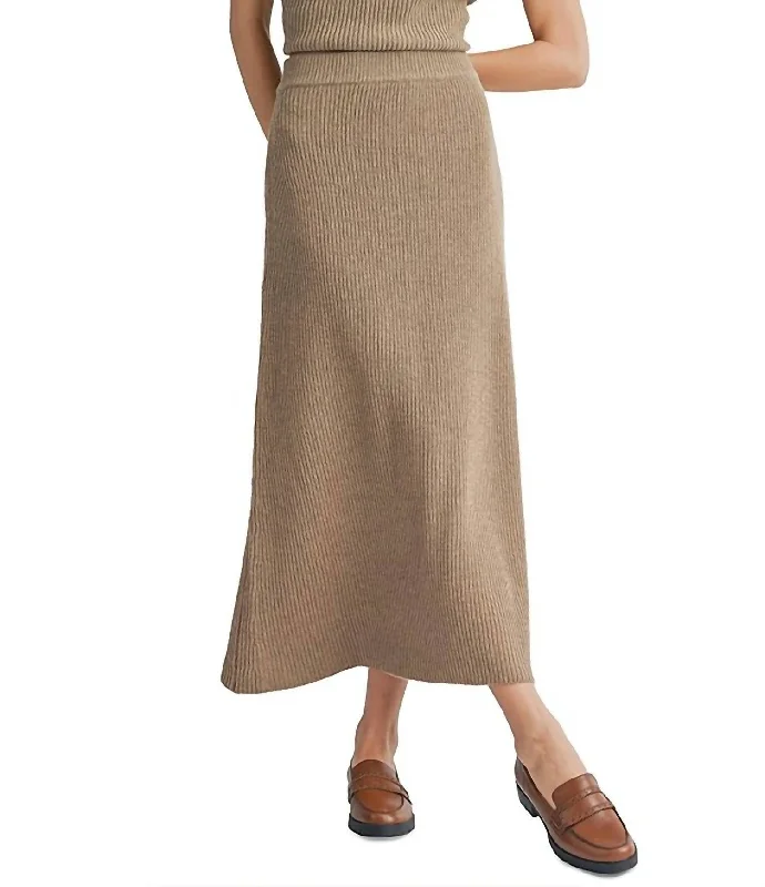 Women's Evening Garments Crosby Knit Midi Skirt In Dark Taupe