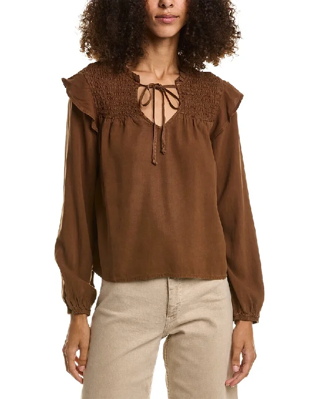 Women's Holiday Apparel Bella Dahl Smocked Ruffle Pullover