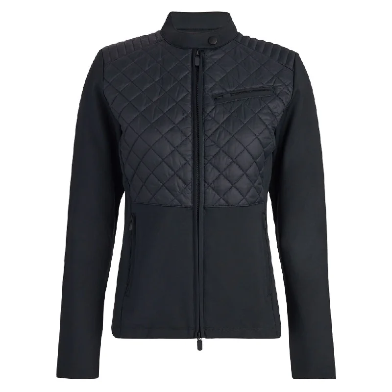 Women's Elegant Apparel Gfore Hybrid Moto Stretch Tech Interlock Golf Jacket Onyx - SP24 Women