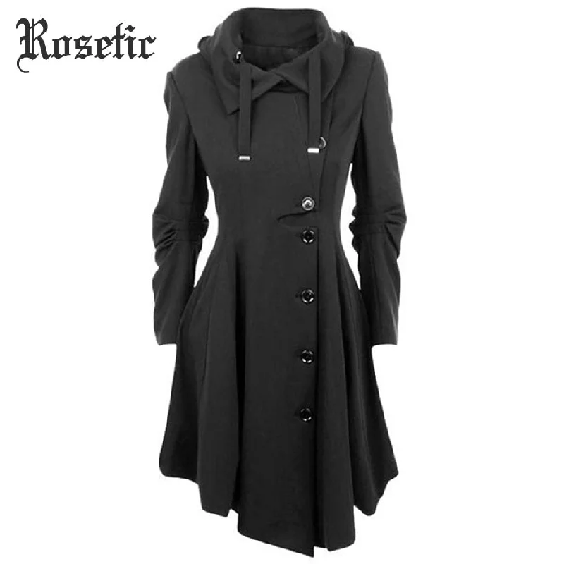 Women's Outerwear Apparel Rosetic Gothic Long Trench Coat