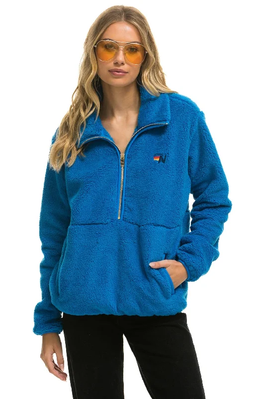 Shop Stylish Fashion At Unbeatable Prices Now TEDDY UNISEX HALF ZIP JACKET - BLUE CINA