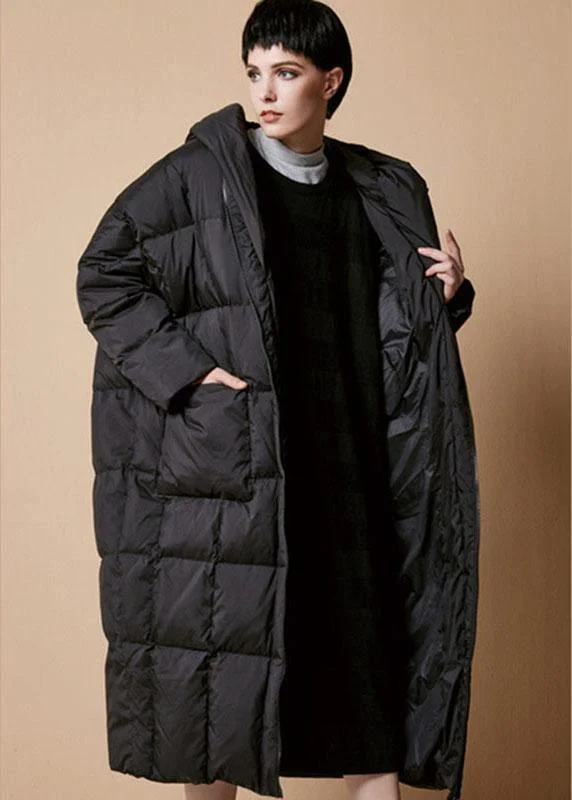 Women's Party Clothes DIY Black zippered Pockets Thick Winter Duck Down Coat