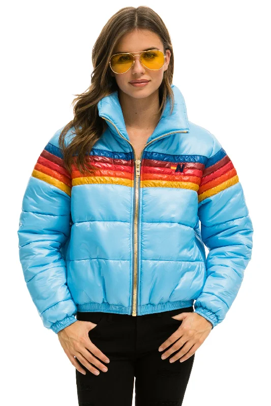 Refresh Your Wardrobe With Exclusive Discounts 5 STRIPE LUXE APRES PUFFER JACKET - GLOSSY SKY