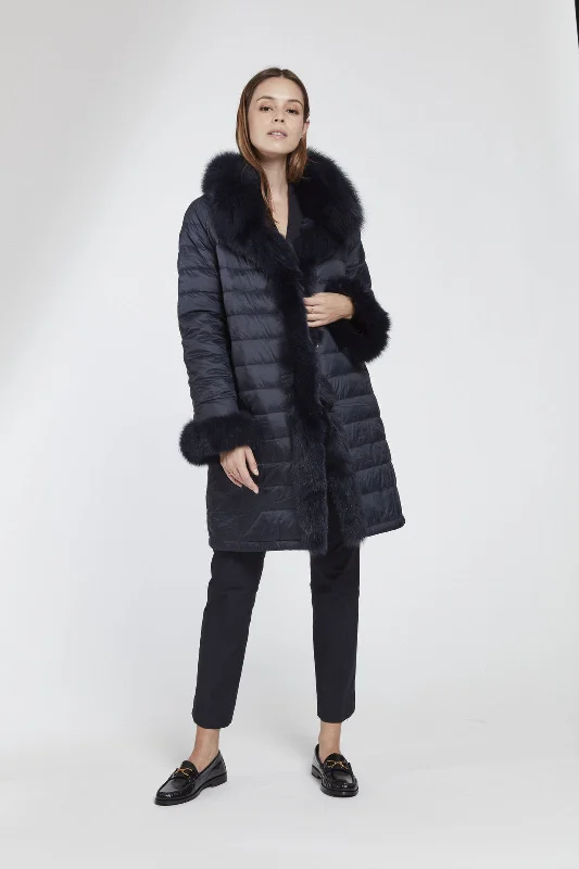 Big Discounts On Premium Fashion Collections #1142 Down and Fox Reversible  Coat  Special  $390