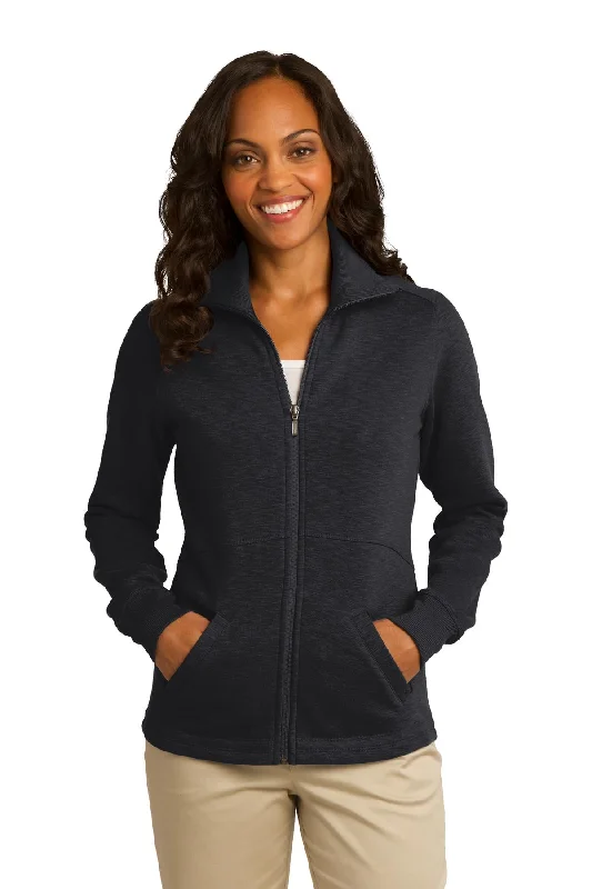 Women's Cozy Outfit For Lounging Port Authority Ladies Slub Fleece Full-Zip Jacket. L293