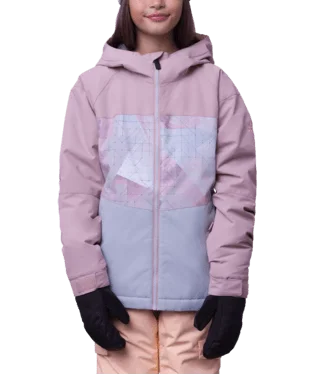 Women's Luxury Garments 686 Girl's Athena Insulated Snowboard Jacket Dusty Mauve Colourblock 2024