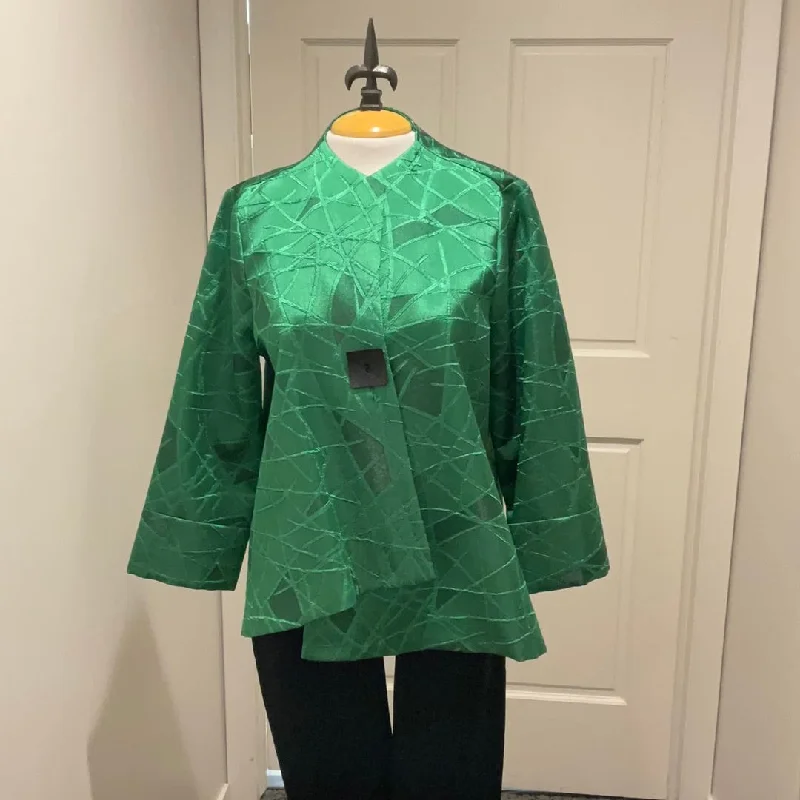 Women's Vacation Clothes Joseph Ribkoff Textured Swing Jacket-Island Green