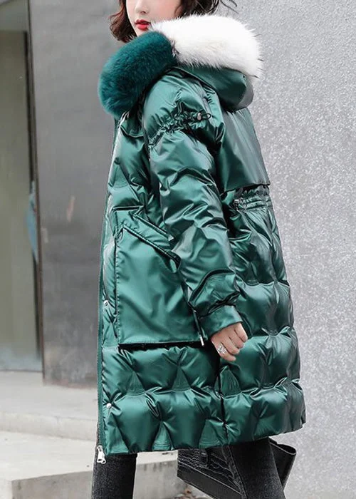 High-Quality Fashion At Discounted Prices – Shop Today French Blackish Green Fur Collar Drawstring Duck Down Coat Winter