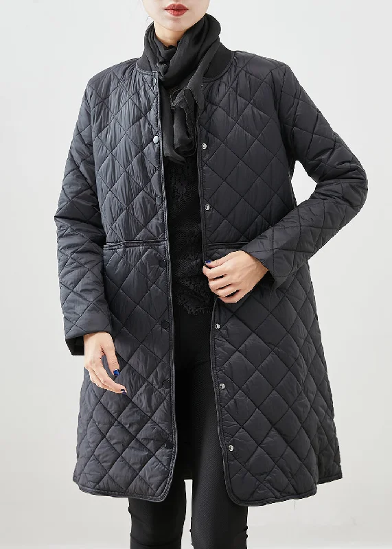 Limited-Time Offers On Elegant And Casual Styles Organic Black Slim Fit Thick Fine Cotton Filled Parka Winter