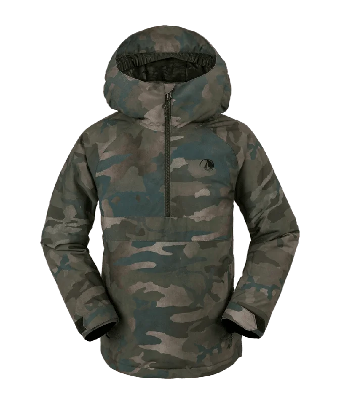 Women's Office Outfit VOLCOM Kids Sluff Insulated Pullover Snowboard Jacket Cloudwash Camo 2024