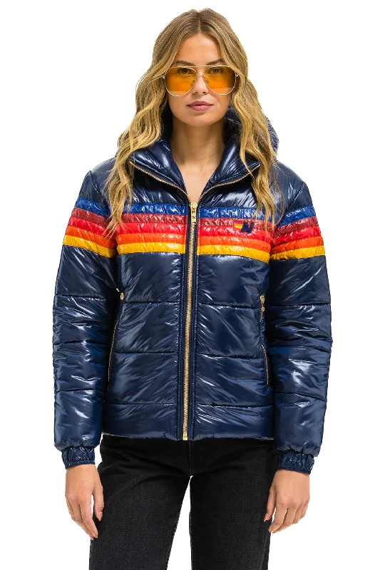 Best-Selling Outfits Now At Exclusive Promotional Prices 5 STRIPE LUXE TREKKER JACKET - GLOSSY NAVY