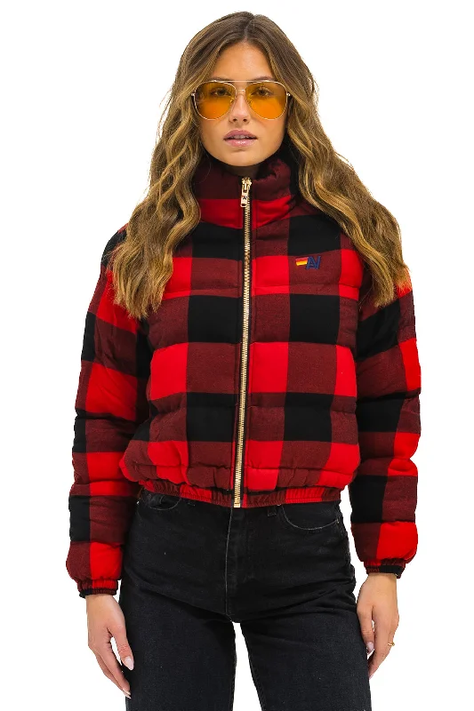 Women's Workout Garments APRES PLAID PUFFER JACKET - BUFFALO PLAID