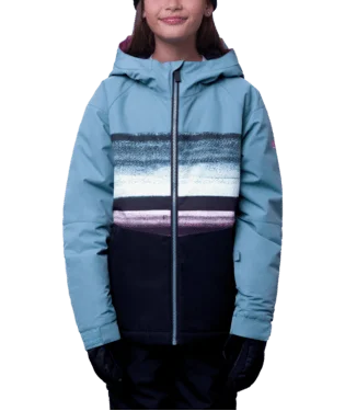 Vintage-Inspired Garments 686 Girl's Athena Insulated Snowboard Jacket Steel Blue Colorblock 2024