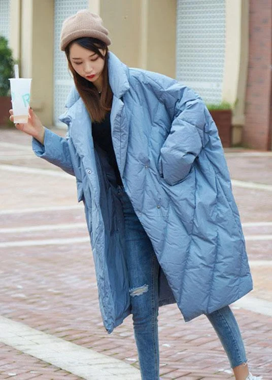 High-End Fashion, Low-End Prices – Sale Happening Now Boho Blue Peter Pan Collar Button Casual Winter Duck Down Down Coats