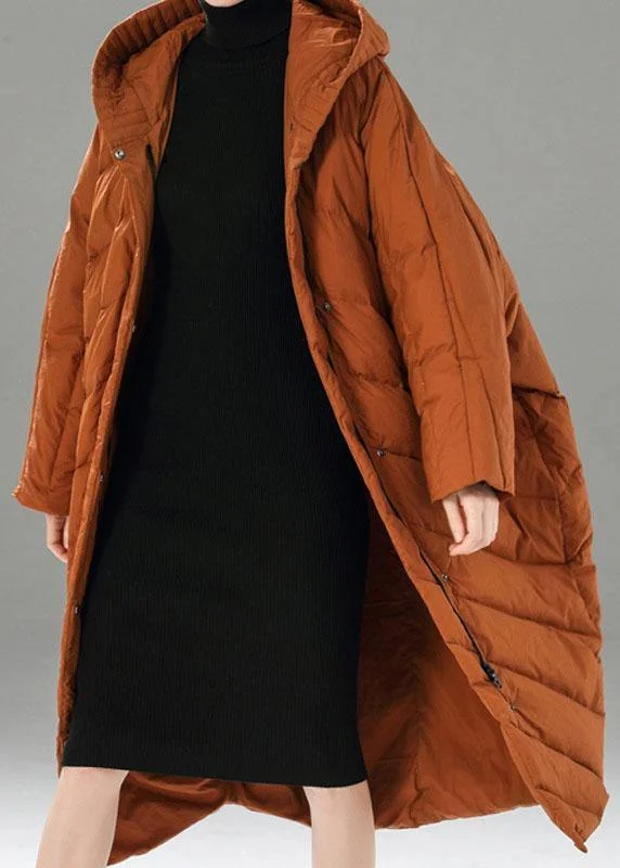 Women's Athletic Outfit Boho Caramel zippered Pockets Casual Winter Duck Down Winter Coats