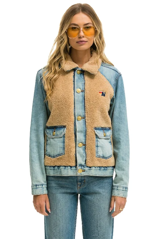 Women's Loungewear Clothes ASPEN SHERPA UNISEX DENIM JACKET - VINTAGE WHEAT