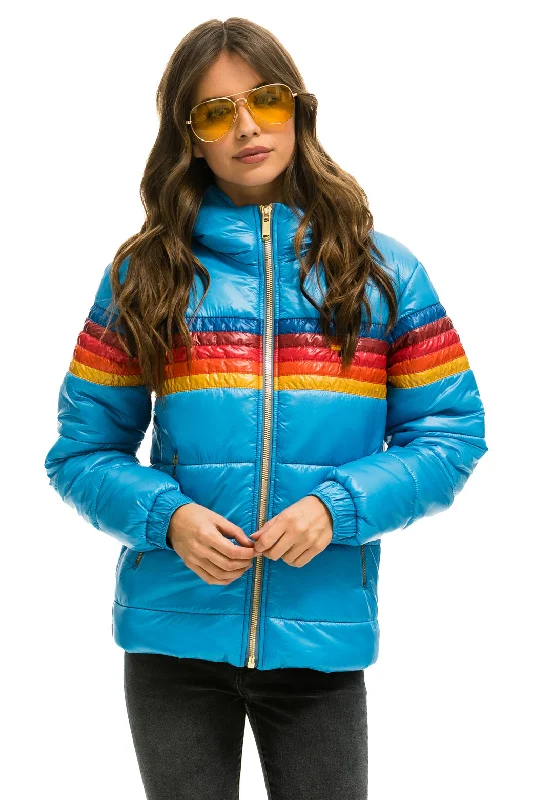 Seasonal Clearance Sale – Big Savings On Trendy Looks 5 STRIPE LUXE TREKKER JACKET - GLOSSY OCEAN