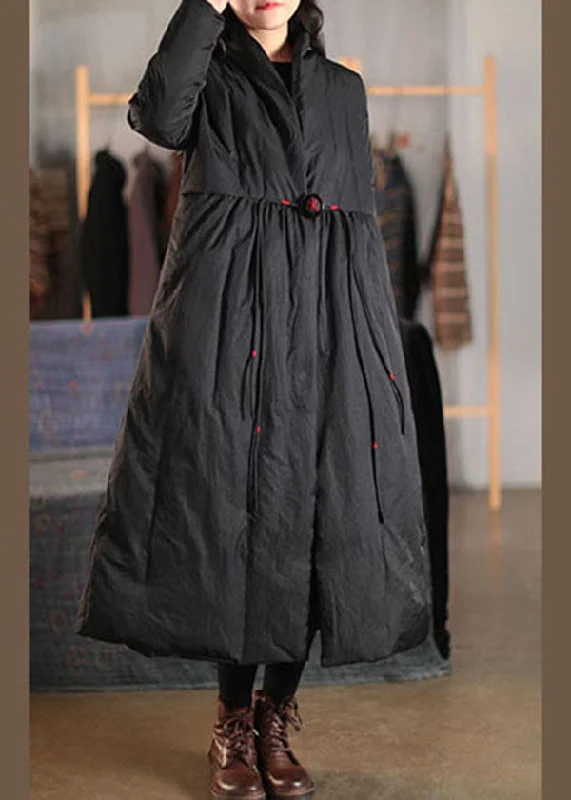 Big Savings On Modern And Classic Fashion Looks Bohemian Black V Neck Loose Duck Down down coat Winter