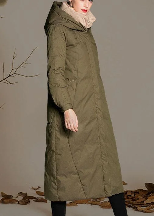 The Ultimate Fashion Sale – Stylish Looks For Less Chic Army Green Pockets Warm Wear on both sides Winter Duck Down Down Coat