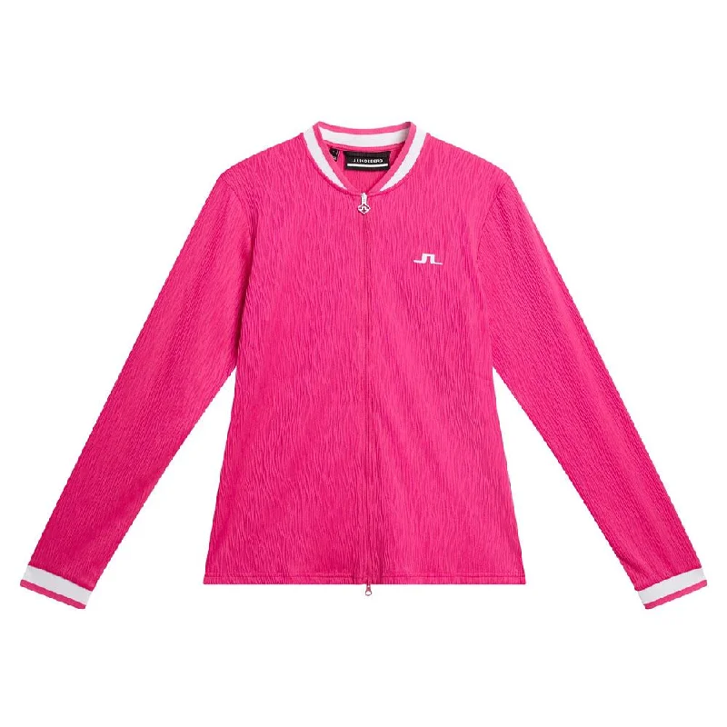 Women's Athletic Outfit J.Lindeberg Leonor Mid Layer Golf Jacket Fuchsia Purple - SS24 Women