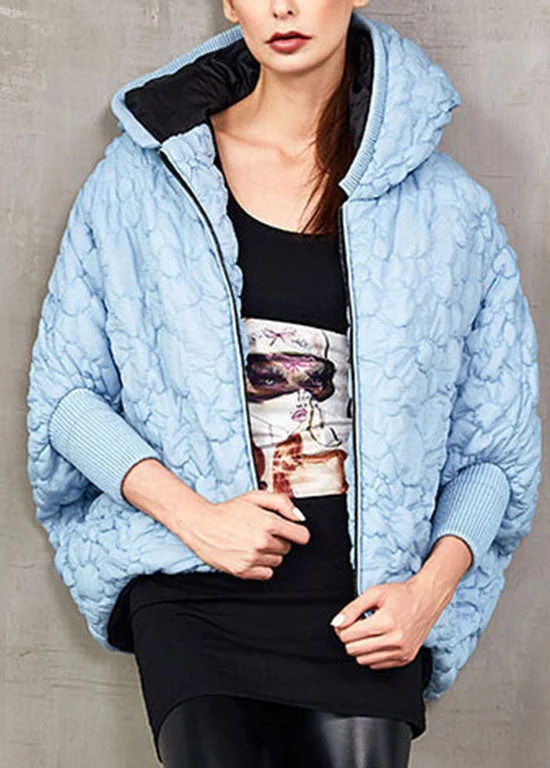 Women's Evening Clothing Casual Blue Hooded fashion Duck Down Puffer Jacket Winter