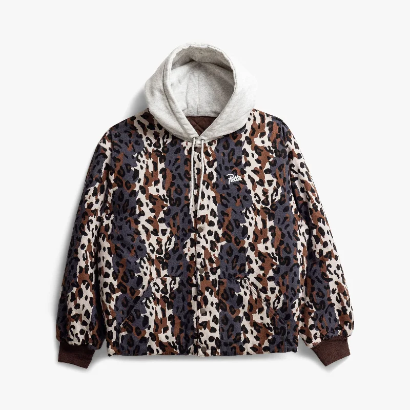 Women's Trendy Casual Clothes Patta City Leopard Reversible Bomber Jacket Multi